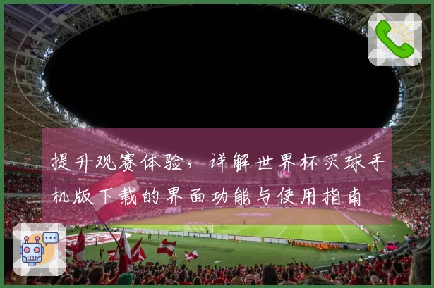 提升观赛体验，详解世界杯买球手机版下载的界面功能与使用指南